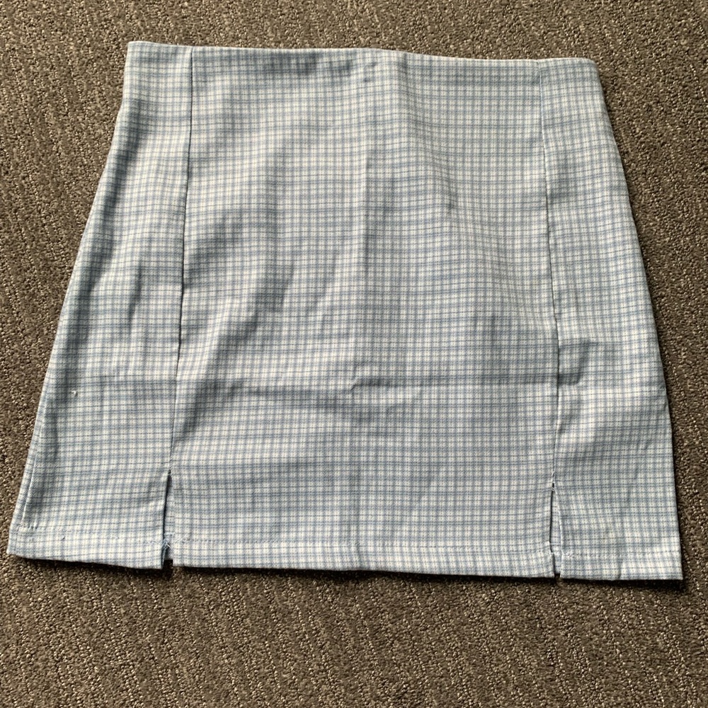 SHEIN blue plaid skirt